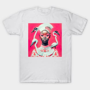 [AI Art] Surrounded by Flamingos Bauhaus Art Style T-Shirt